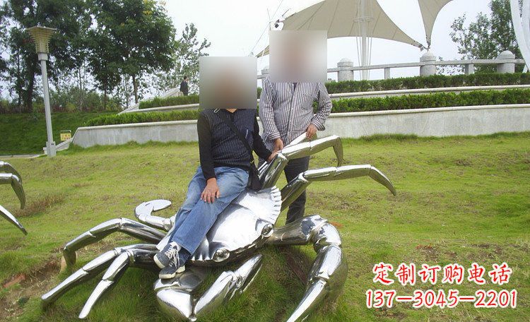 温州不锈钢螃蟹公园动物雕塑