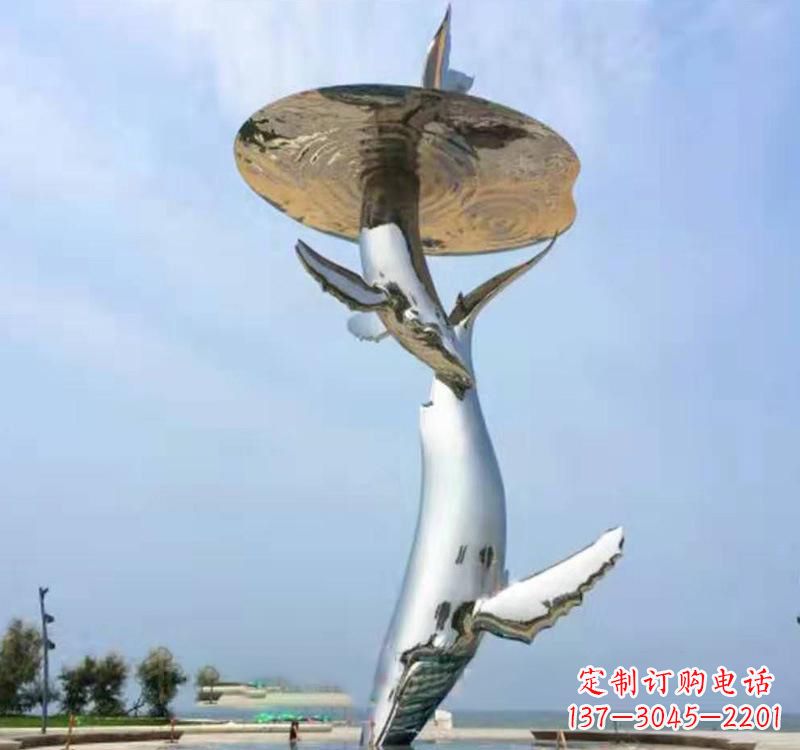 温州不锈钢抛光海豚雕塑