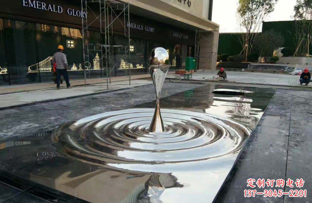 温州不锈钢抛光水滴雕塑