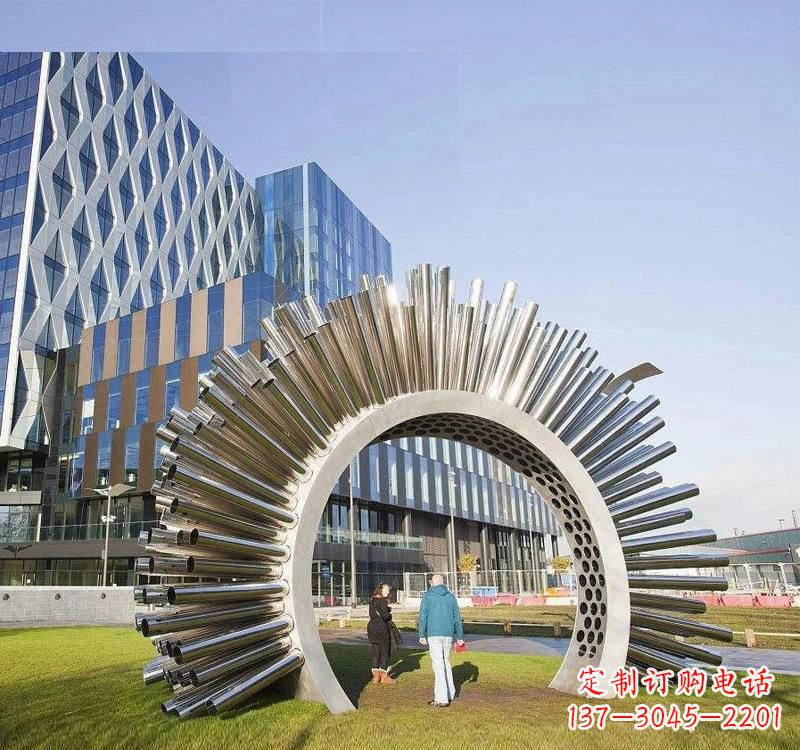 温州不锈钢拱门雕塑高雅典雅的艺术