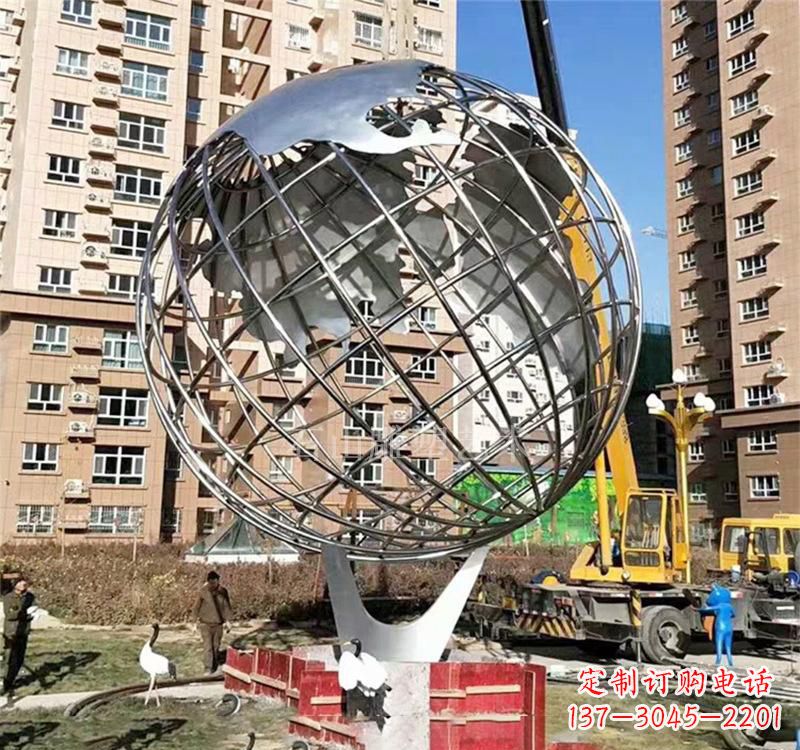 温州不锈钢喷泉地球仪雕塑