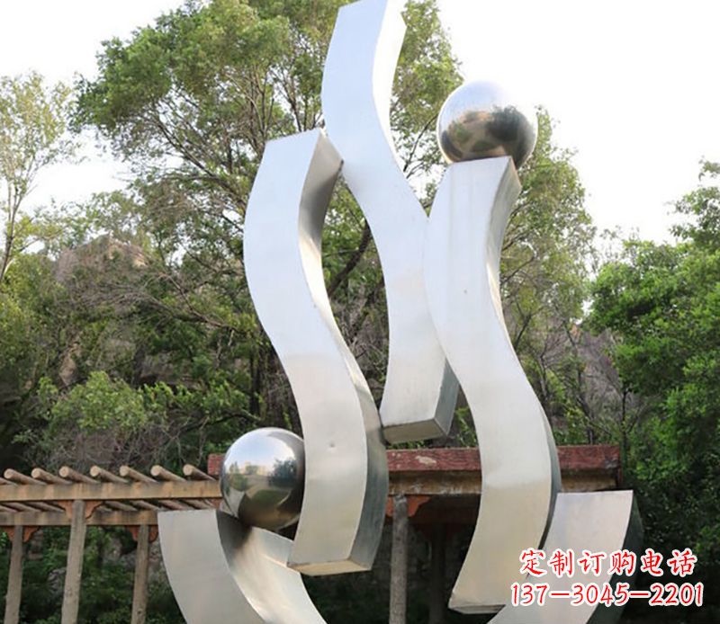 温州景观雕塑现代不锈钢飘带
