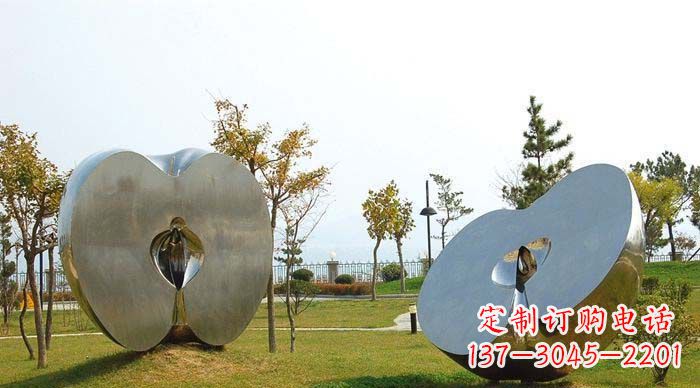 温州不锈钢苹果雕塑1