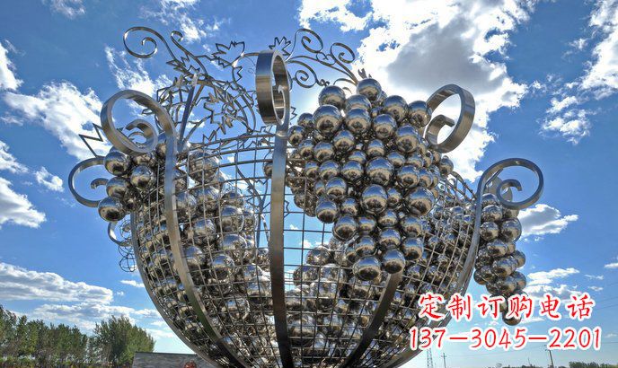 温州不锈钢葡萄丰收雕塑