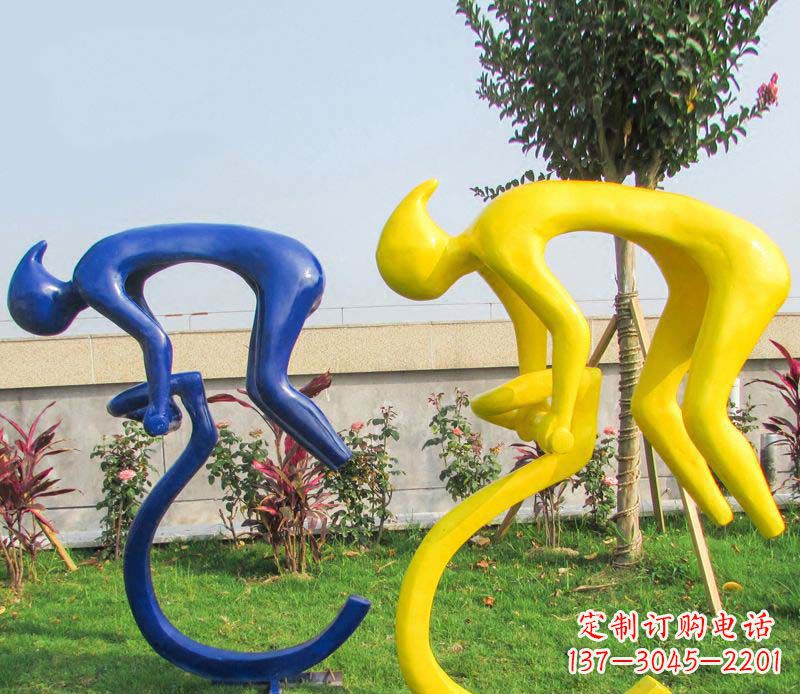 温州不锈钢骑自行车广场景观雕塑