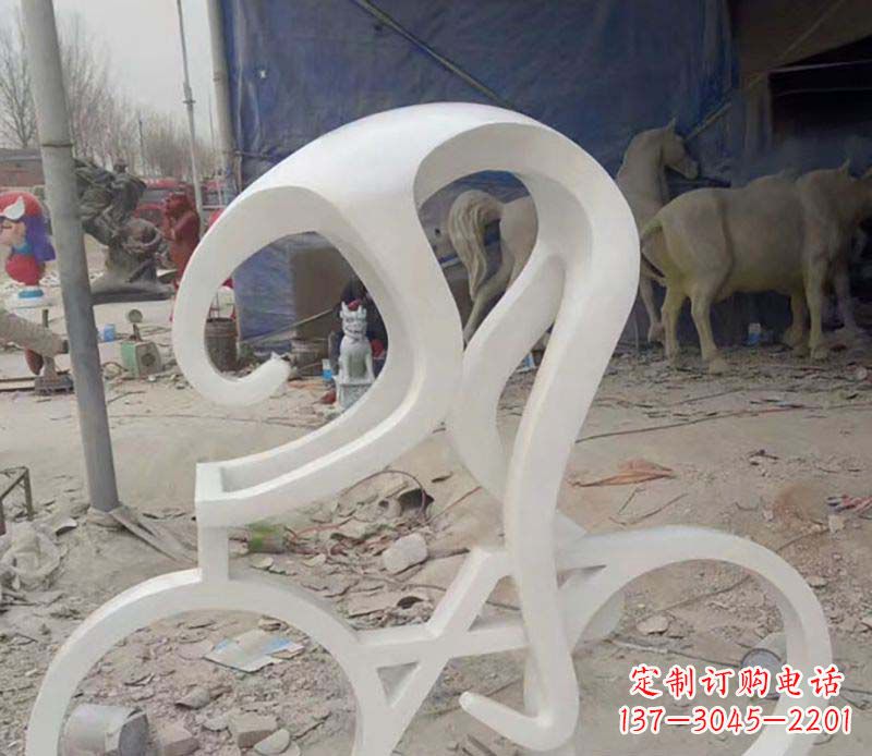 温州不锈钢骑自行车公园景观雕塑