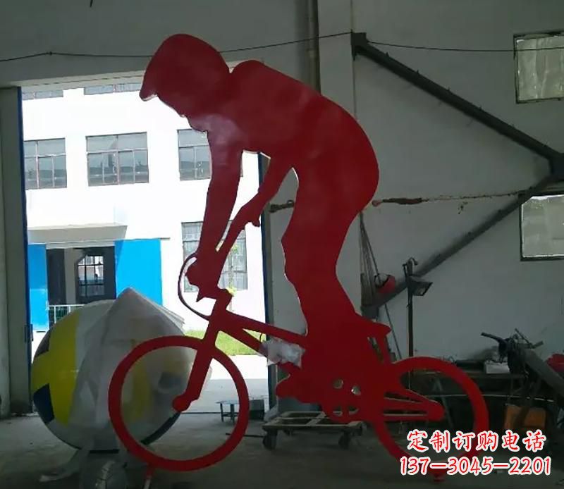 温州不锈钢骑自行车运动雕塑