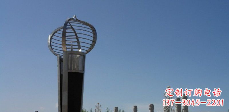 温州不锈钢企业火炬形雕塑