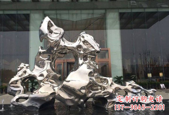 温州精美太湖石雕塑,不锈钢企业的杰作