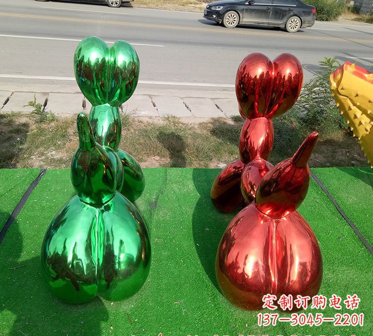温州不锈钢气球狗雕塑