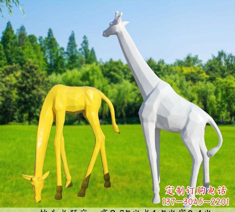温州不锈钢长颈鹿雕塑完美结合美丽与耐久