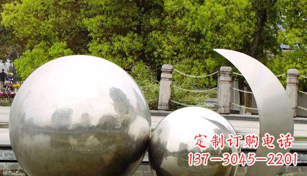 温州不锈钢球形地球月亮雕塑精美的艺术之作