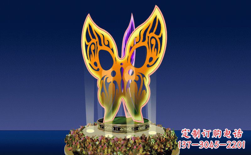 温州不锈钢三面蝴蝶雕塑