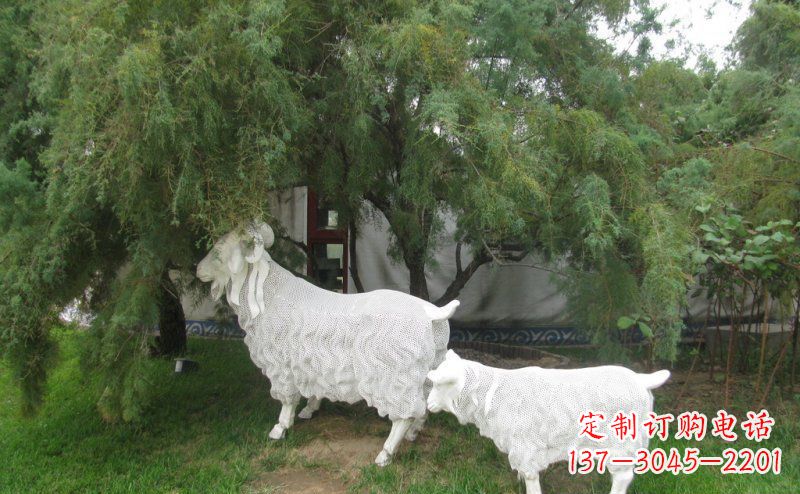 温州不锈钢山羊动物雕塑
