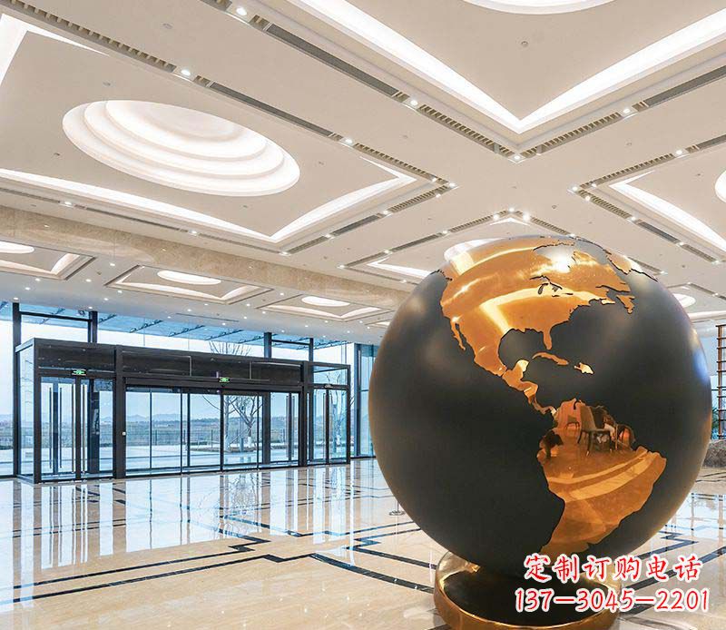 温州不锈钢商场美陈地球仪景观雕塑