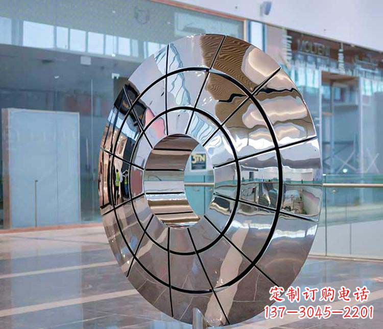 温州不锈钢圆环雕塑——精美的艺术精品