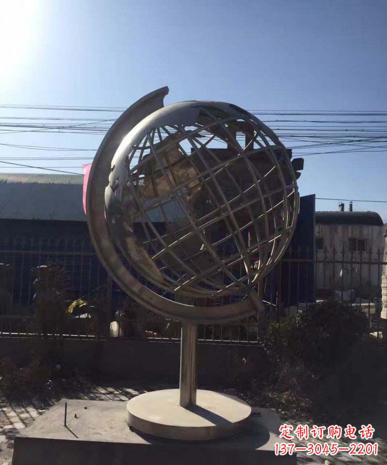 温州不锈钢室内景观地球仪雕塑