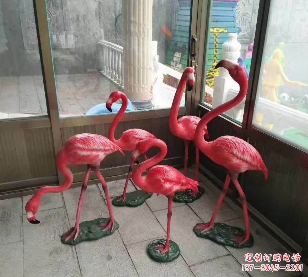 温州不锈钢室外仿真火烈鸟雕塑