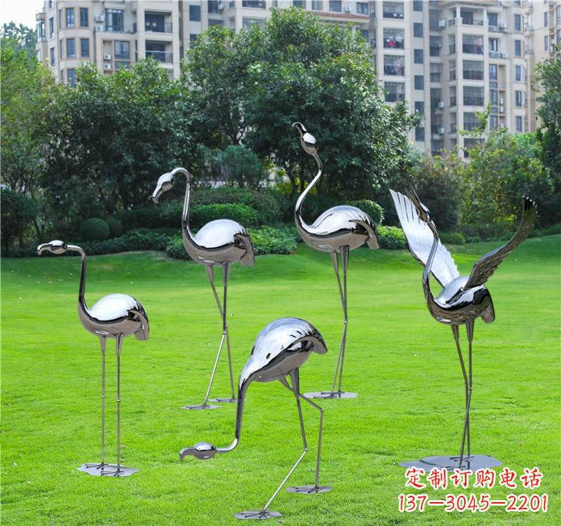 温州不锈钢售楼部仙鹤雕塑