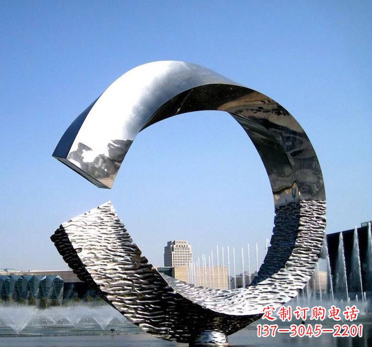 温州不锈钢水景圆环雕塑