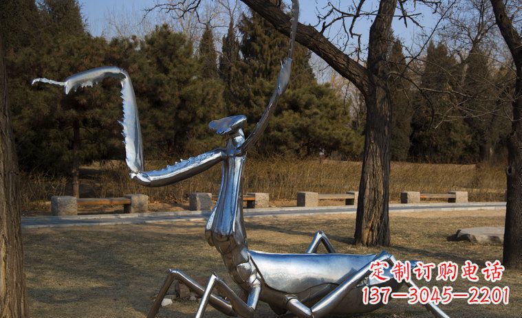 温州不锈钢螳螂园林景观雕塑