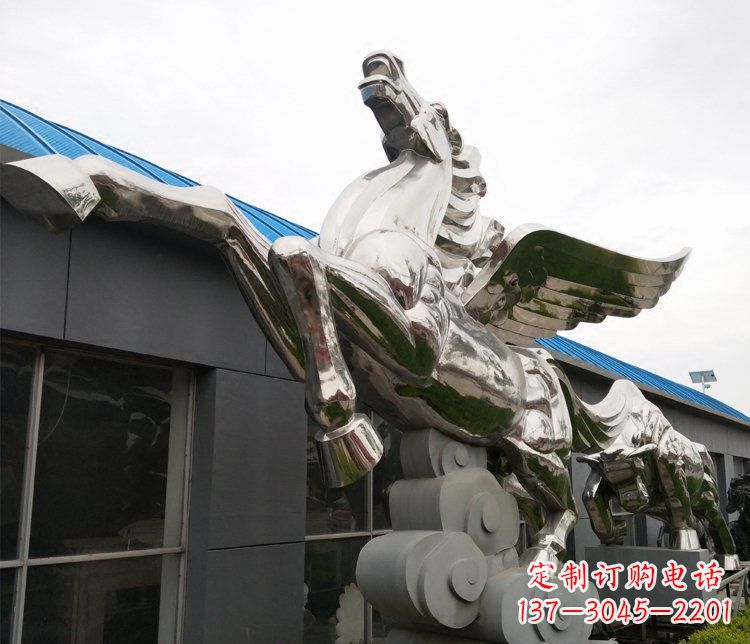 温州不锈钢腾云的飞马城市雕塑