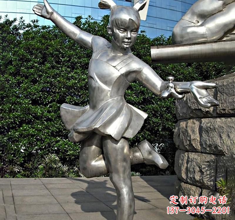 温州儿童雕塑不锈钢跳舞人物