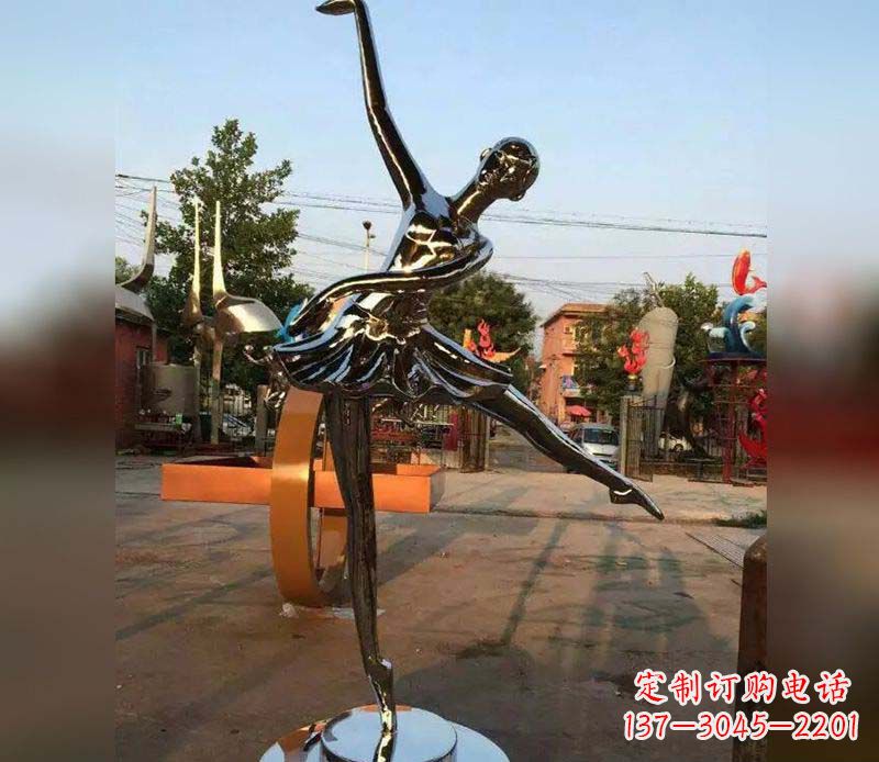 温州不锈钢跳舞美女雕塑