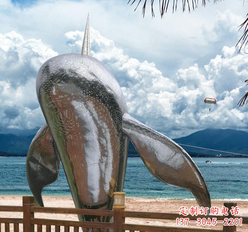 温州不锈钢鲸鱼雕塑精美绝伦