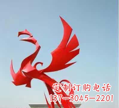 温州不锈钢铁艺凤凰雕塑美丽的象征