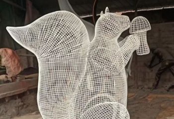 温州不锈钢松鼠雕塑精美的艺术作品