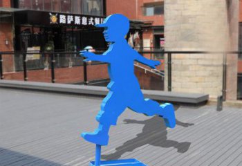 温州儿童雕塑不锈钢跑步儿童雕塑