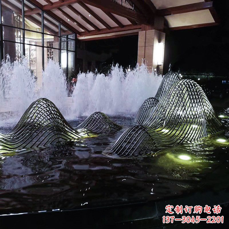 温州不锈钢铁艺水景假山精美雕塑艺术