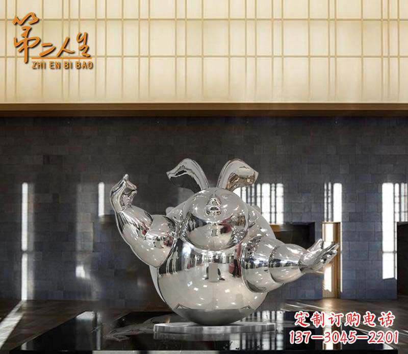 温州不锈钢兔子抽象雕塑