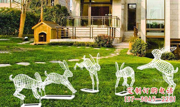 温州不锈钢兔子镂空雕塑