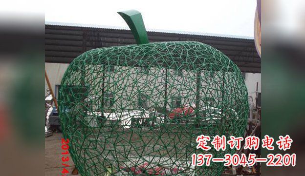 温州不锈钢网苹果雕塑