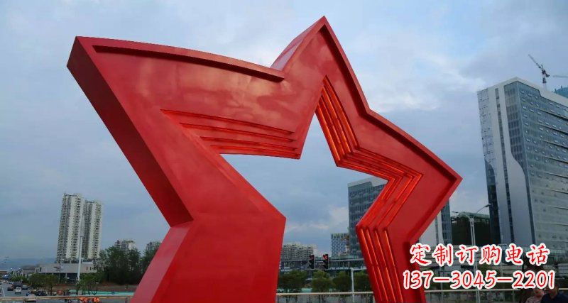 温州不锈钢五角星拱门广场景观雕塑