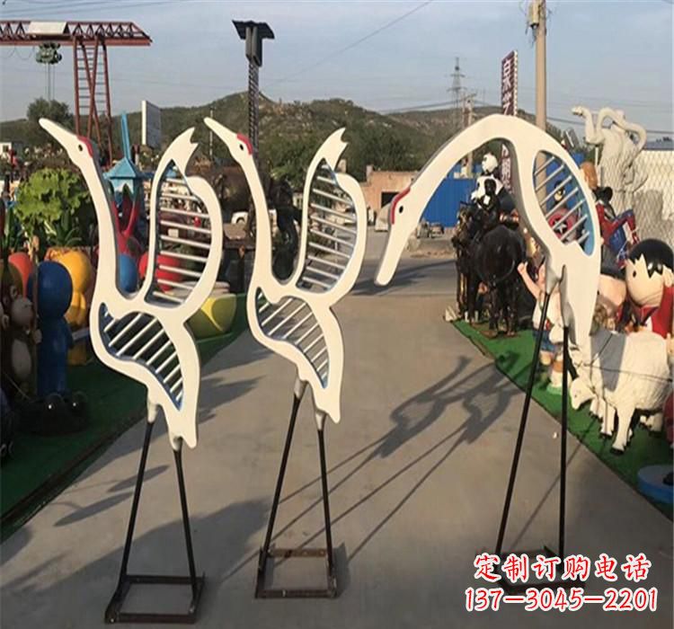 温州不锈钢仙鹤雕塑 (2)
