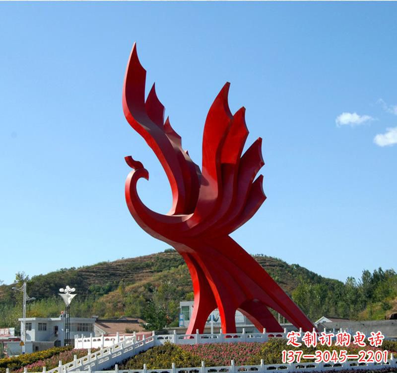 温州不锈钢现代凤凰雕塑——给都市带来灵动之美