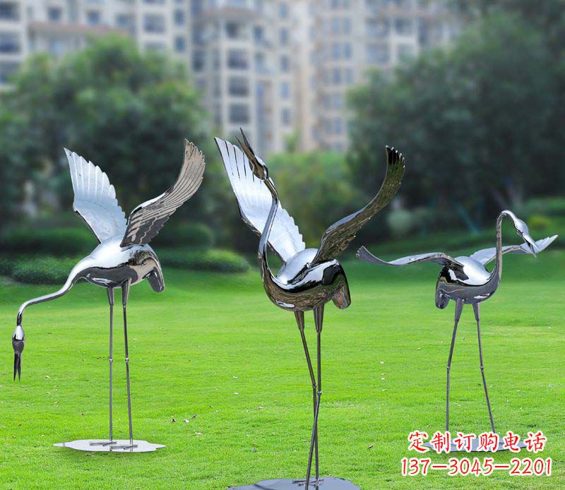 温州不锈钢仙鹤雕塑展现传统文化风采