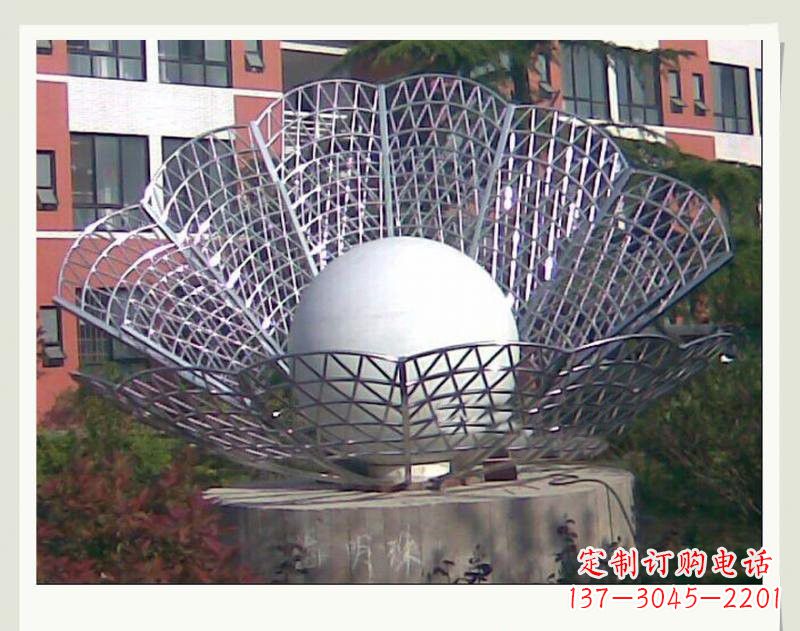 温州不锈钢小区贝壳珍珠雕塑