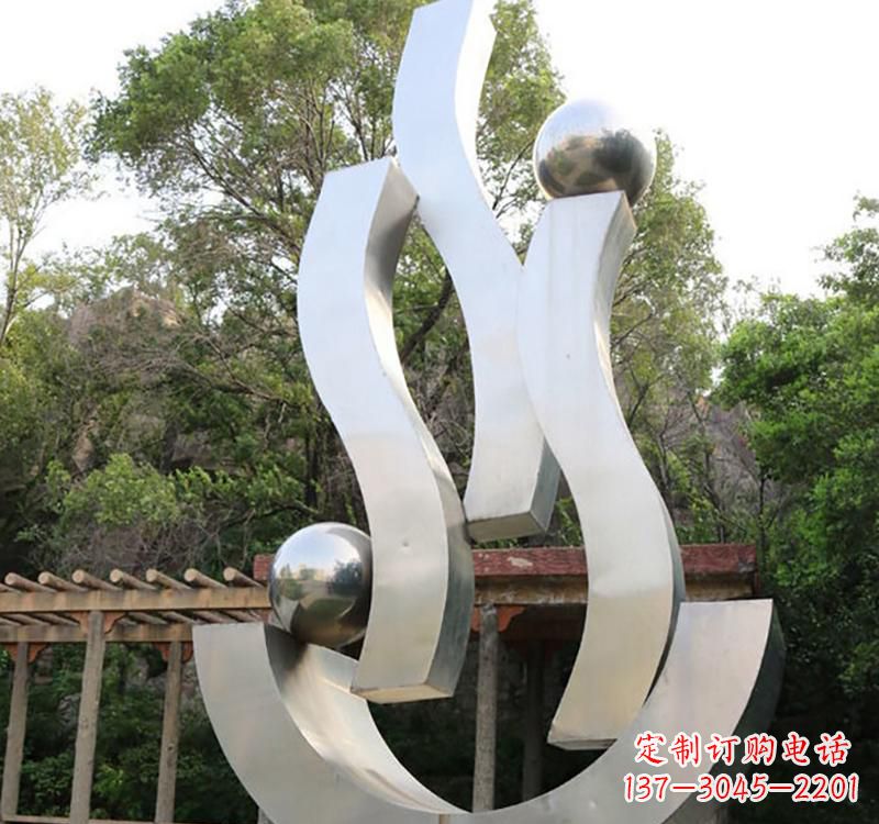 温州不锈钢小区“飘带雕塑”一种充满艺术气息的雕塑