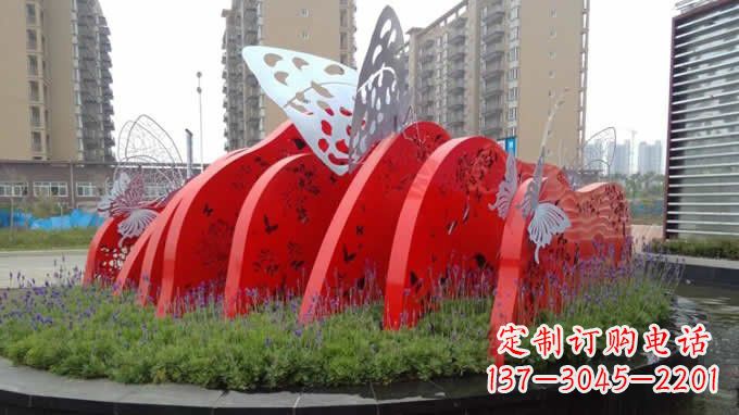 温州不锈钢小区抽象蝴蝶雕塑