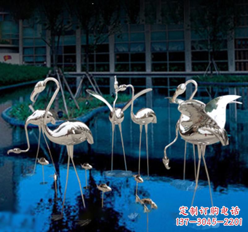温州不锈钢小区动物仙鹤雕塑