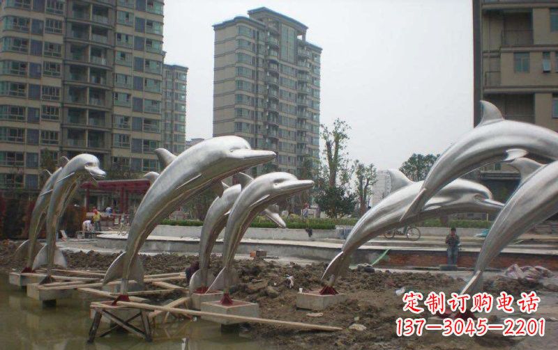 温州海豚雕塑——欣赏不锈钢小区的精美绝伦