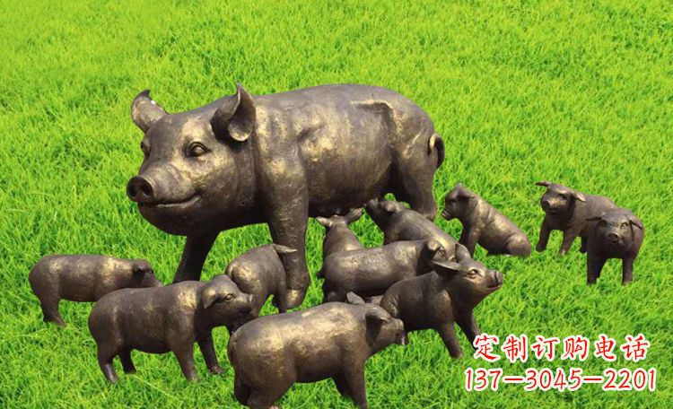 温州不锈钢小猪公园动物雕塑