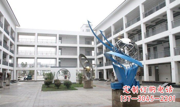 温州不锈钢地球雕塑缔造美丽的校园