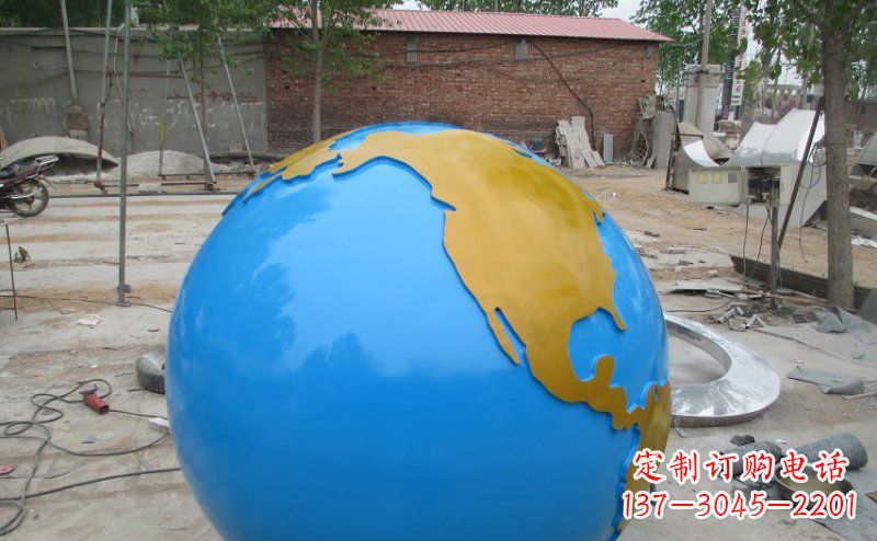 温州不锈钢校园地球雕塑象征着全球友好