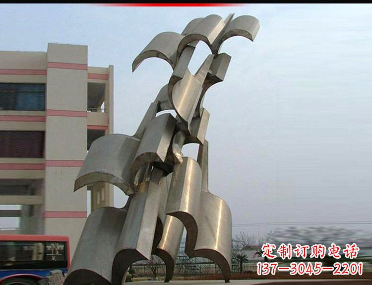 温州不锈钢校园翻开的书籍雕塑
