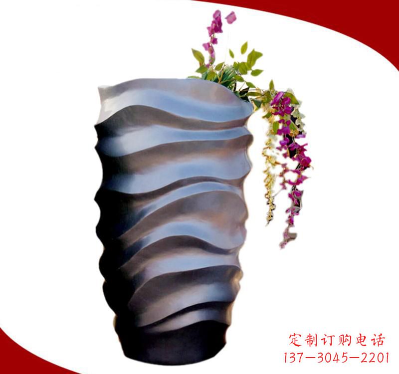温州不锈钢校园景观花盆雕塑美化校园环境